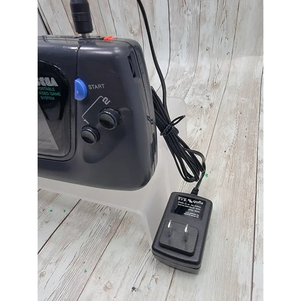Sega Game Gear Console Power Plug & 2 Games - (For Parts or Repair)